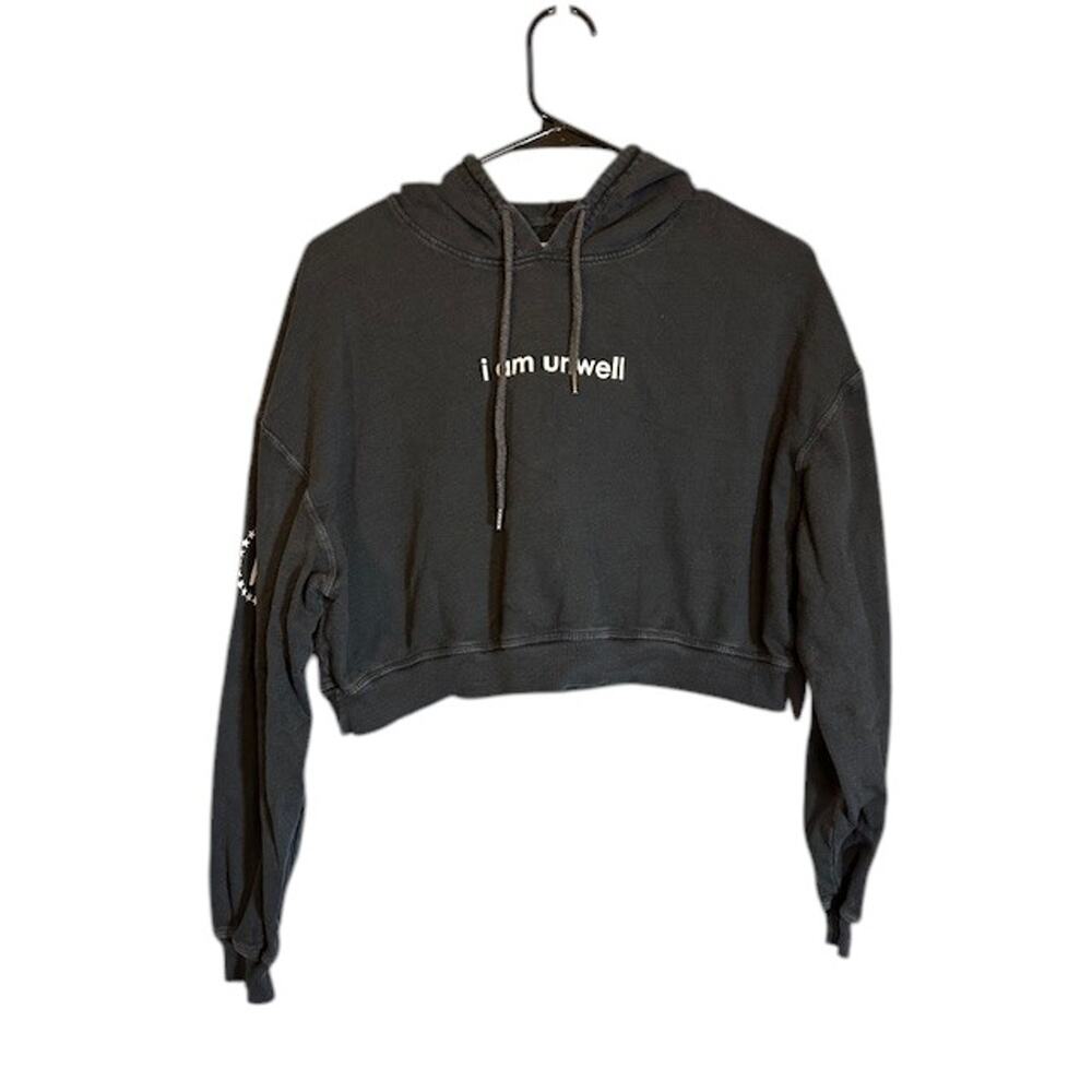 Barstool Chicks Black Call Her Daddy Hooded Cropped Sweatshirt Women Sz S